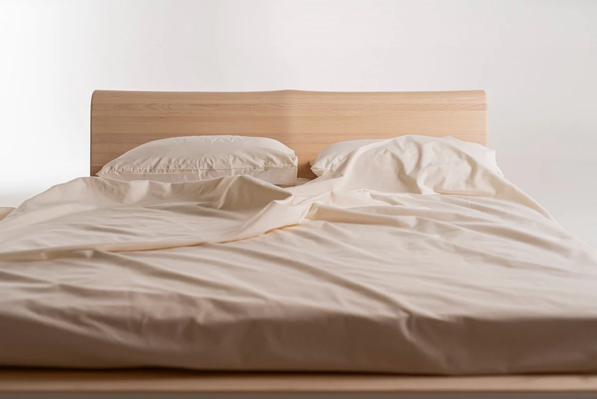 Luxury solid wood double bed natural colors - various sizes