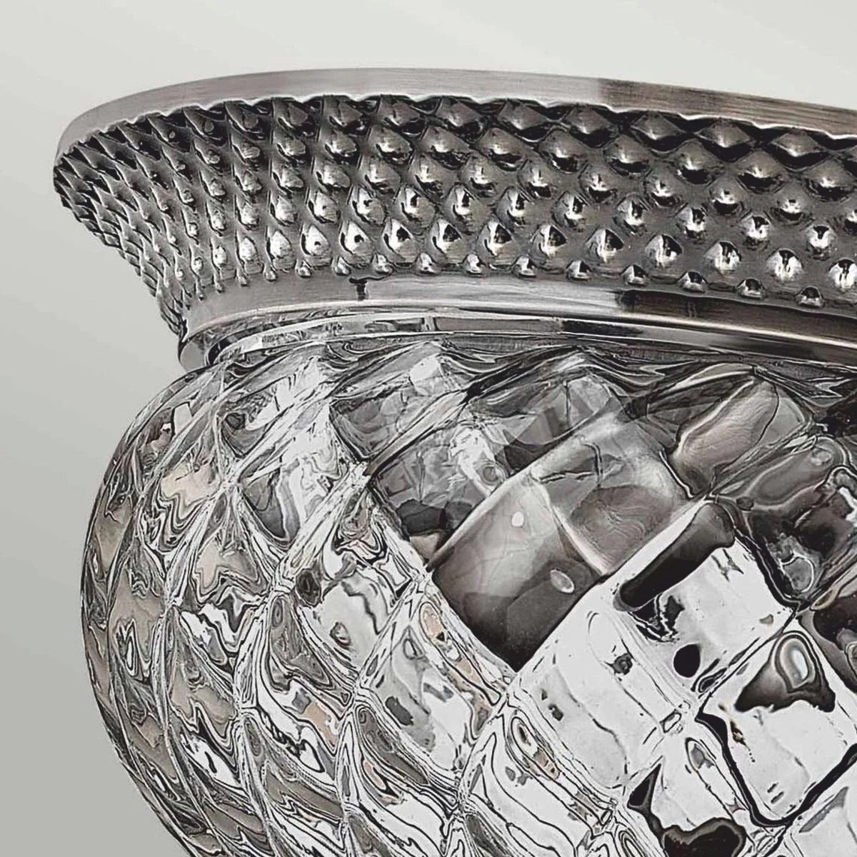 Baroque crystal ceiling light antique silver Ø 30.5 cm