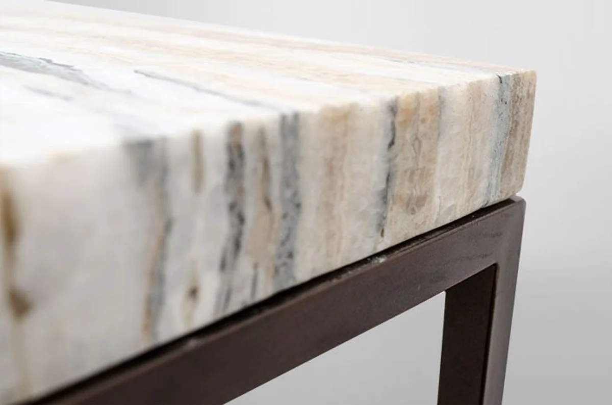 Art Deco side table onyx / metal 60 x 40 cm - Art Nouveau table - furniture console