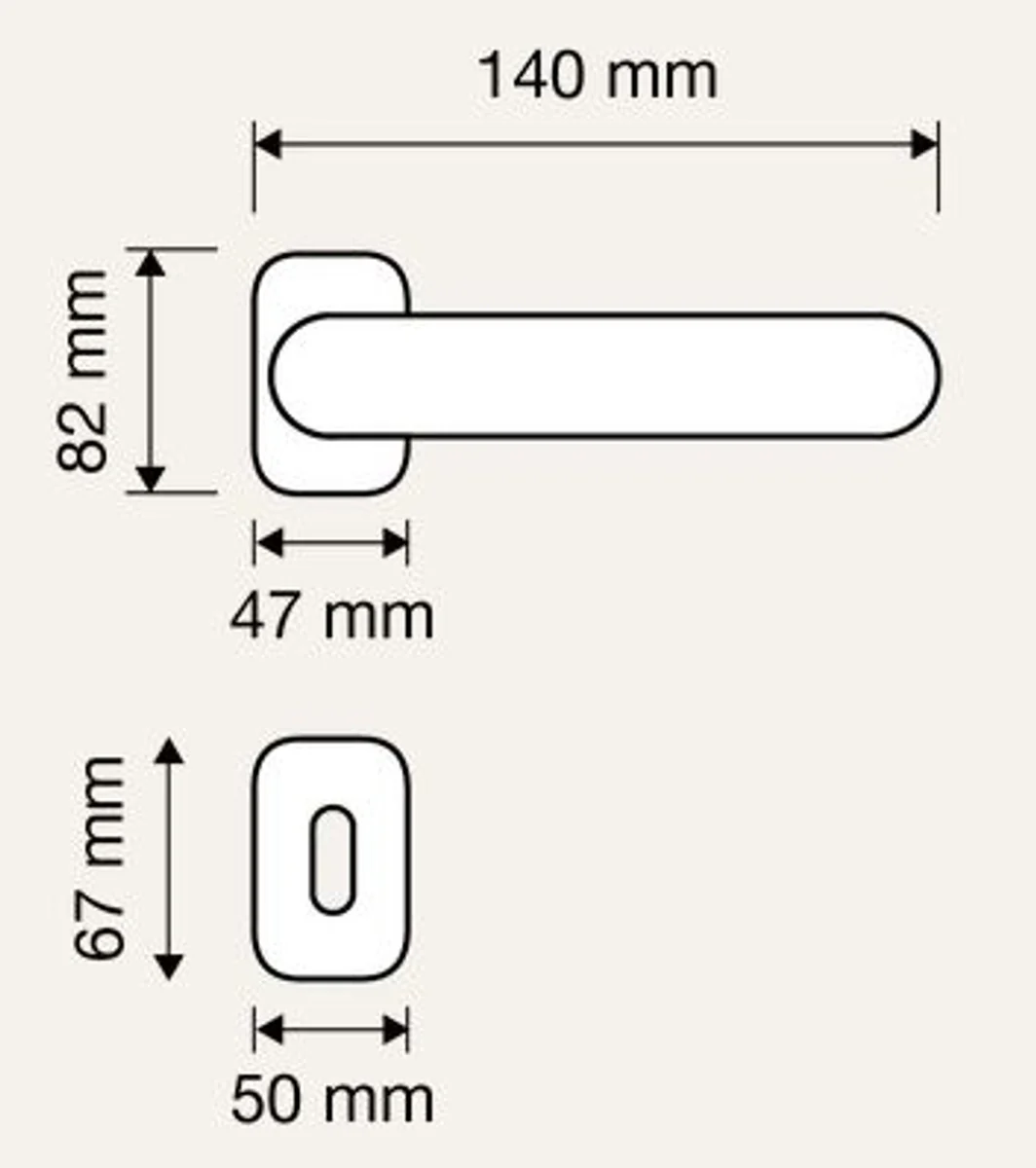 Baroque door handle set brass patinated 14 x H. 8.2 cm - Baroque style door handle set with elegant porcelain handle