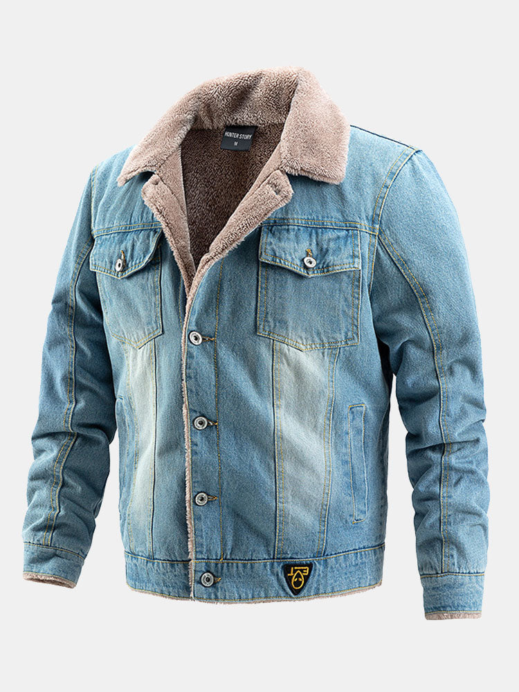Regular Fit Faux Fur Lined Denim Jacket