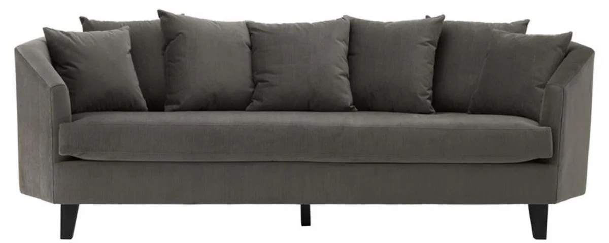 Luxury sofa with cushions dark gray / black 240 x 95 x H. 78 cm - luxury living room furniture