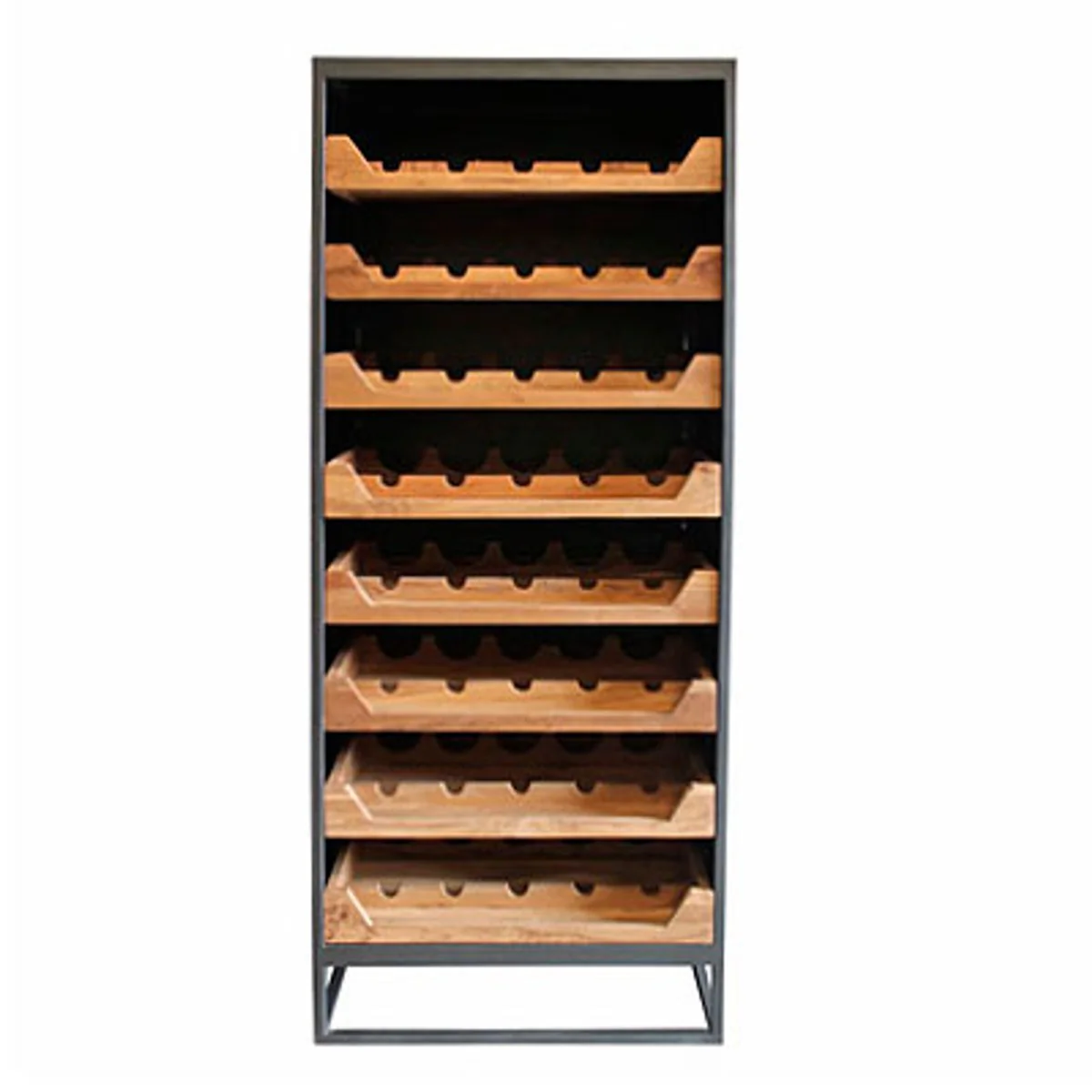 Industrial look wine cabinet 67x45x183cm metal / wood - wine rack