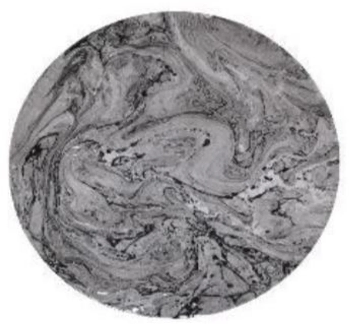 Luxury side table black / white Ø 42 x H. 46 cm - round tripod aluminum table in marble look - living room furniture