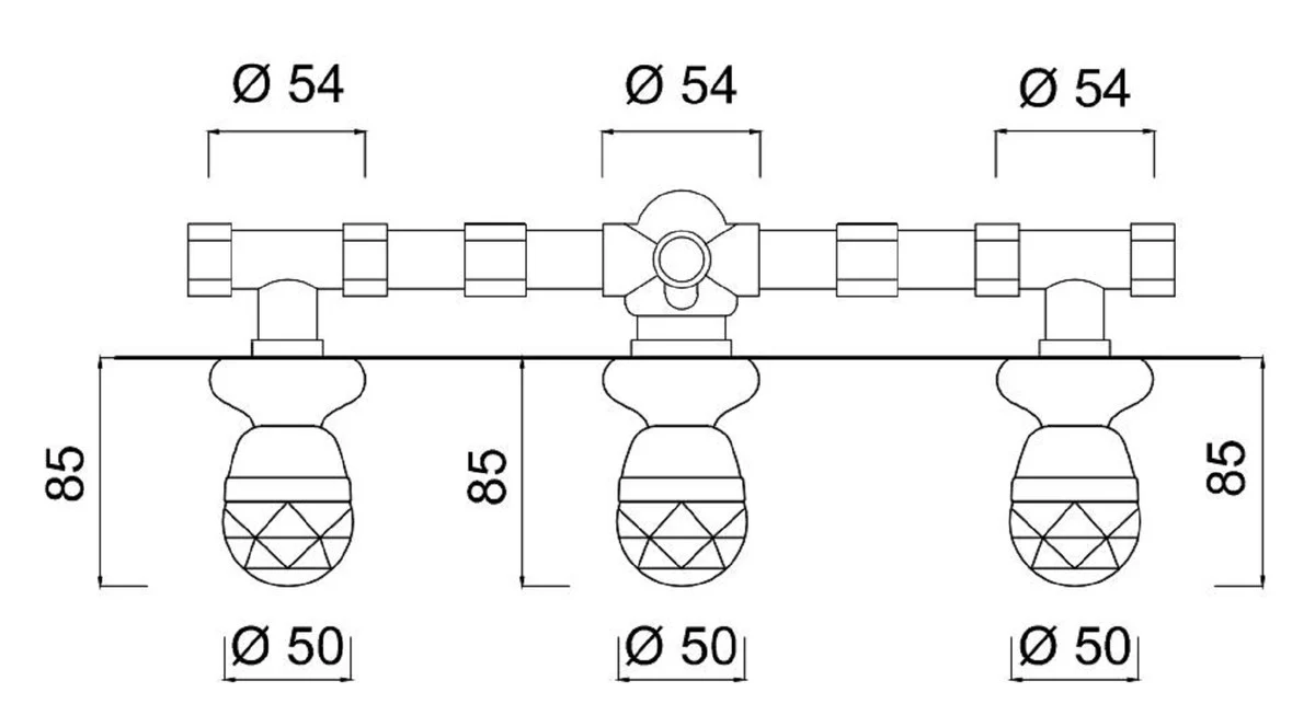 Luxury shower fittings set with Swarovski crystal glass silver - bathroom shower set - first-class quality - made in Italy