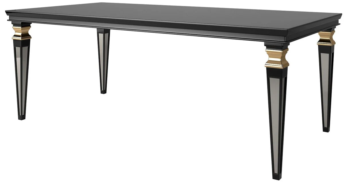 Luxury Baroque Dining Room Set Purple / Black / Gold - 1 Dining Room Table & 6 Dining Chairs - Dining Room Furniture in Baroque Style - Luxury Quality - Noble & Magnificent