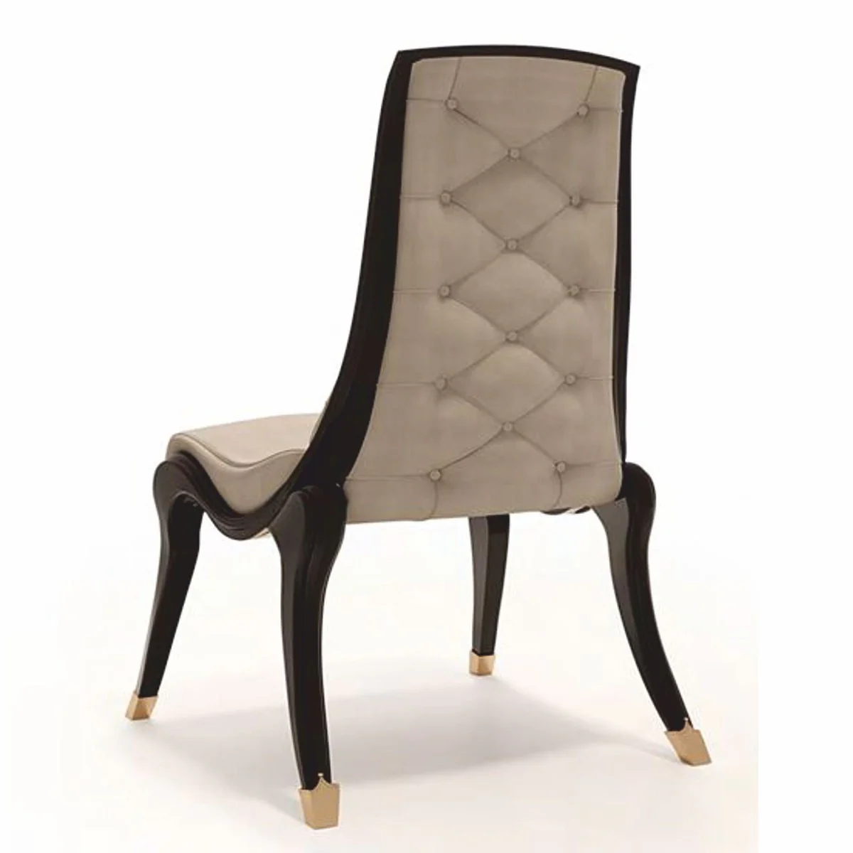 Luxury Leather Dining Chair Beige / Black / Bronze - Made in Italy