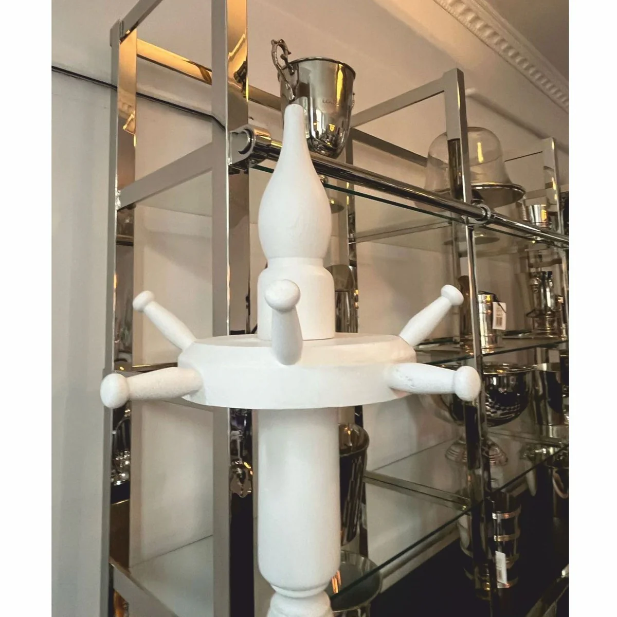 Country house style coat stand white H. 200 cm - wardrobe furniture