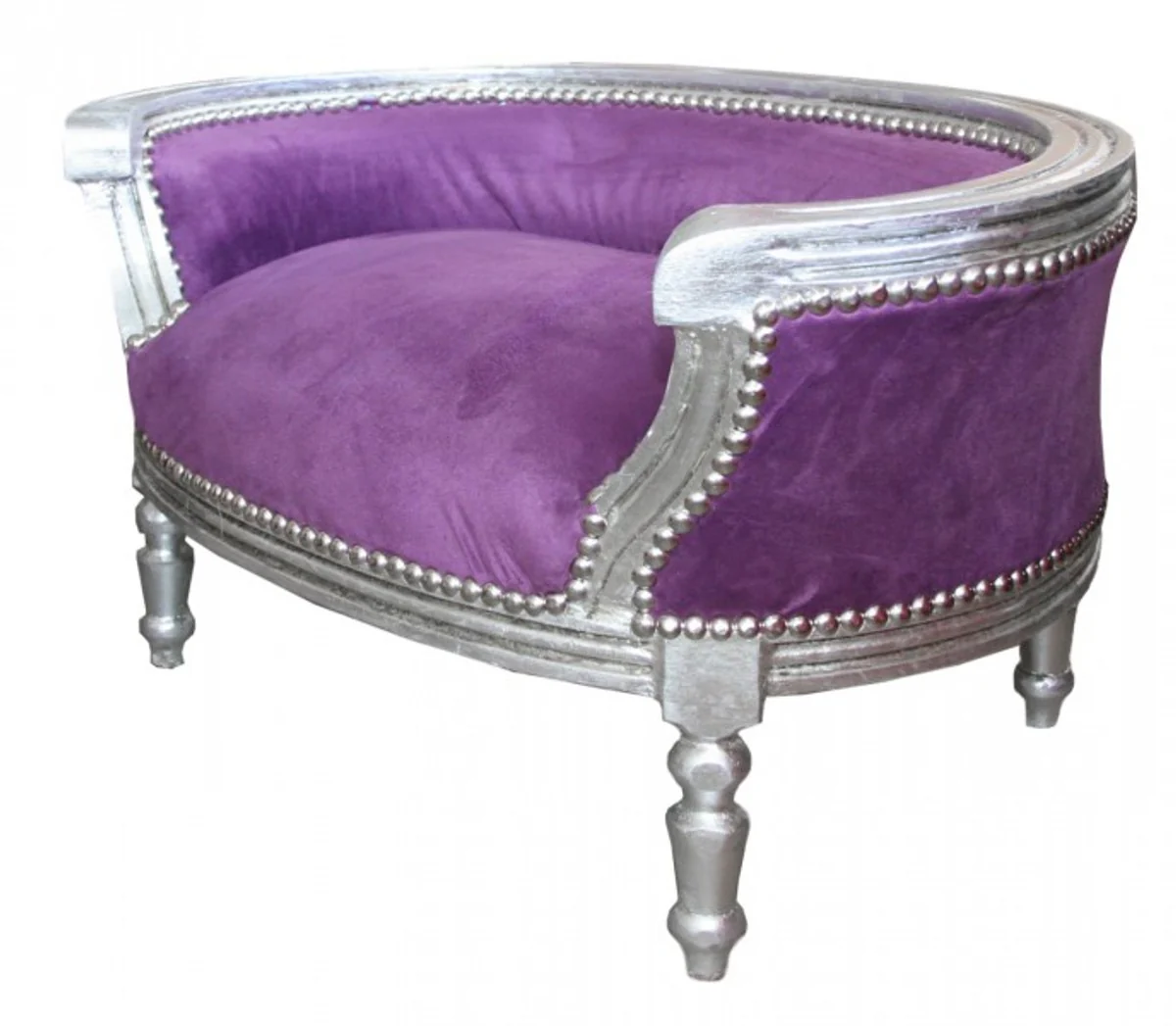 Baroque Dog & Cat Sofa Purple/Silver Dog Bed & Cat Bed