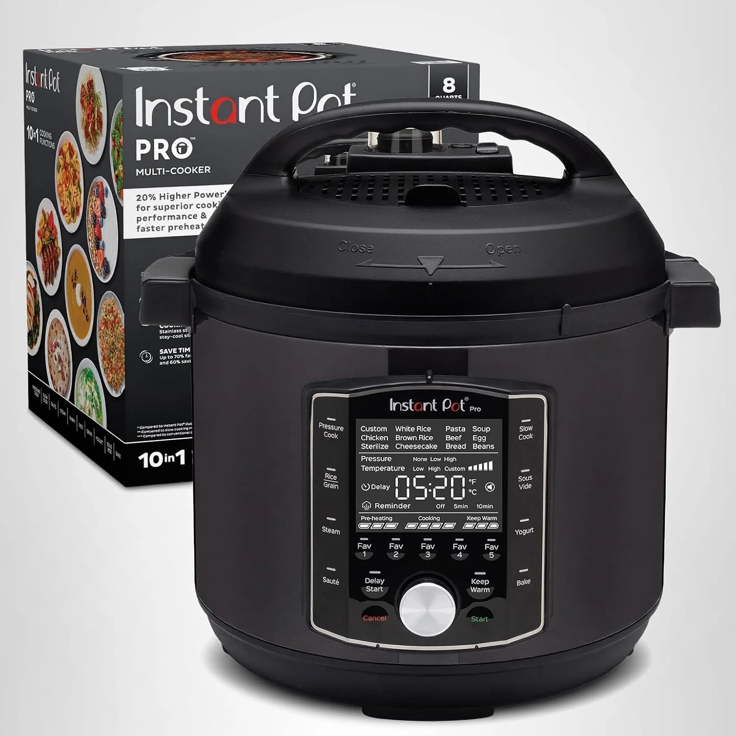 Instant Pot Pro (8 QT) 10-in-1 Pressure Cooker Slow Cooker Rice/Grain Cooker Steamer Sauté