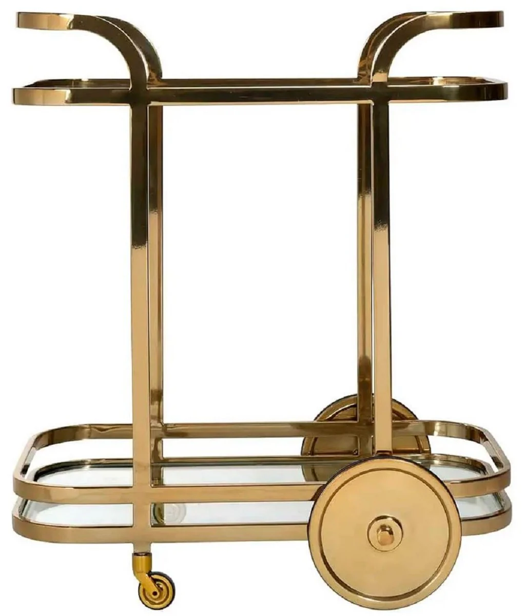 Luxury serving trolley gold 74 x 49 x H. 78 cm - Hotel Restaurant Gastronomy Trolley - Luxury Hotel & Restaurant Accessories