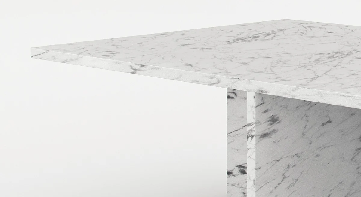 Luxury marble coffee table white 130 x 70 x H. 35 cm - Rectangular living room table made of high-quality Spanish Carrara marble - Luxury furniture