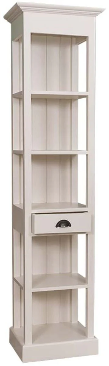 Country house style shelf cabinet with drawer cream 50 x 39 x H. 197 cm - country house style furniture