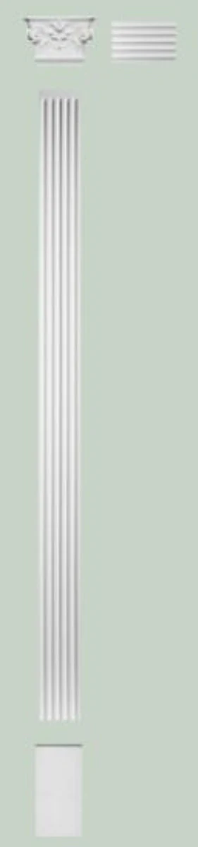 Baroque decorative element column white 13.6 x 1.9 x H. 200 cm - Baroque living room decoration