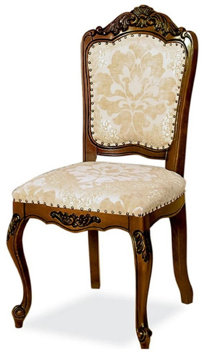 Luxury Baroque Dining Room Chair Set of 4 Beige / Brown H. 103 cm - Baroque Dining Room Furniture