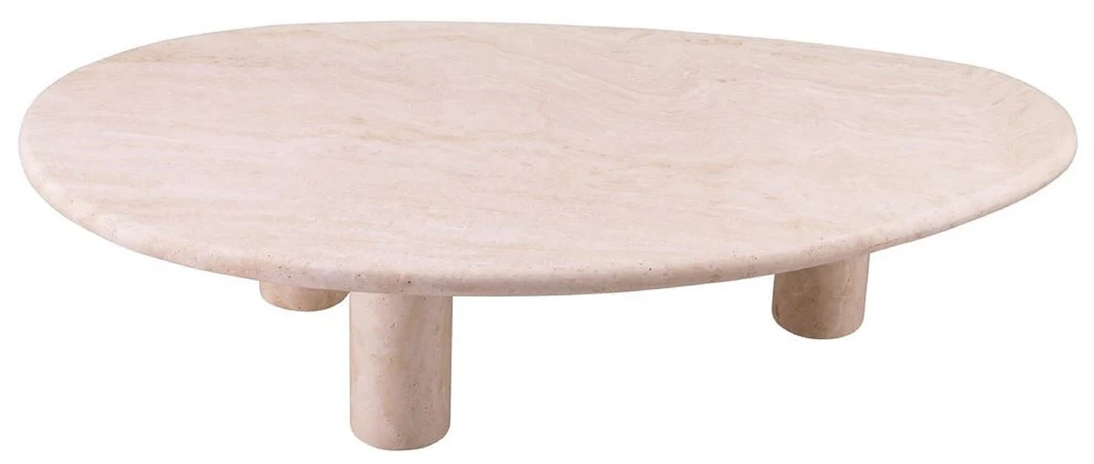 Luxury coffee table beige 148 x 77 x H. 35.5 cm - Travertine natural stone living room table - Living room furniture - Travertine furniture - Luxury furniture - Luxury furnishings