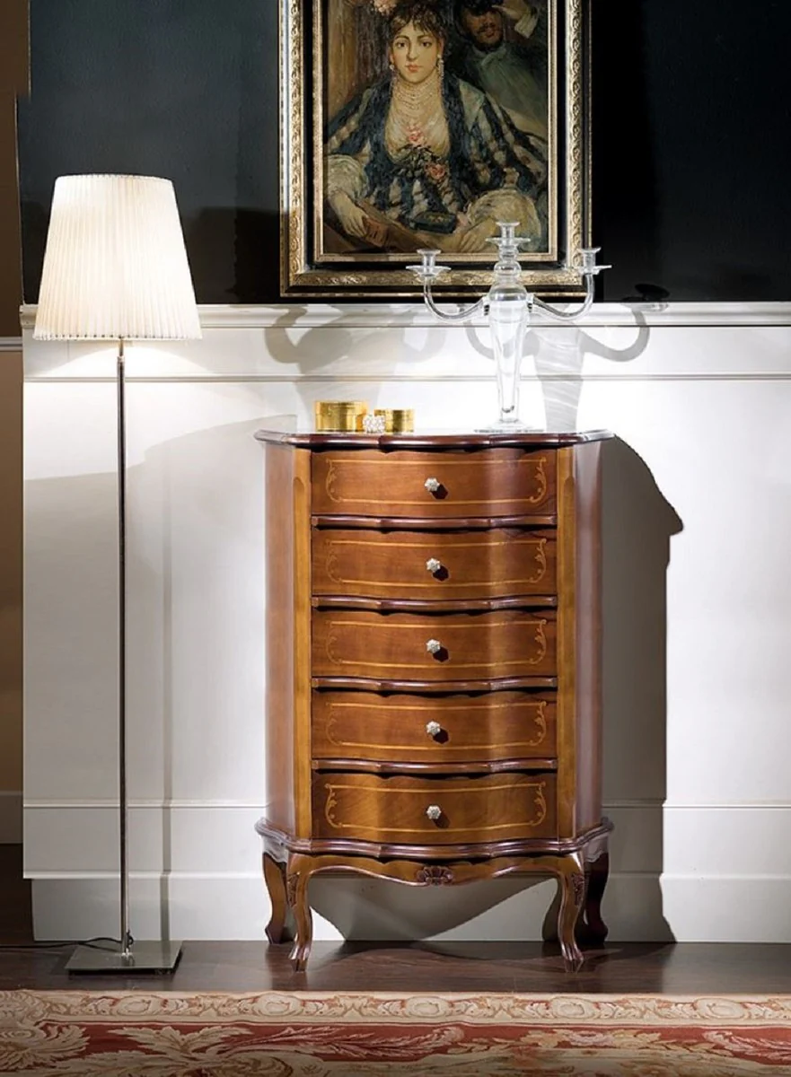 Luxury Baroque chest of drawers brown - Elegant solid wood cabinet with 5 drawers - Baroque furniture - Luxury quality - Made in Italy