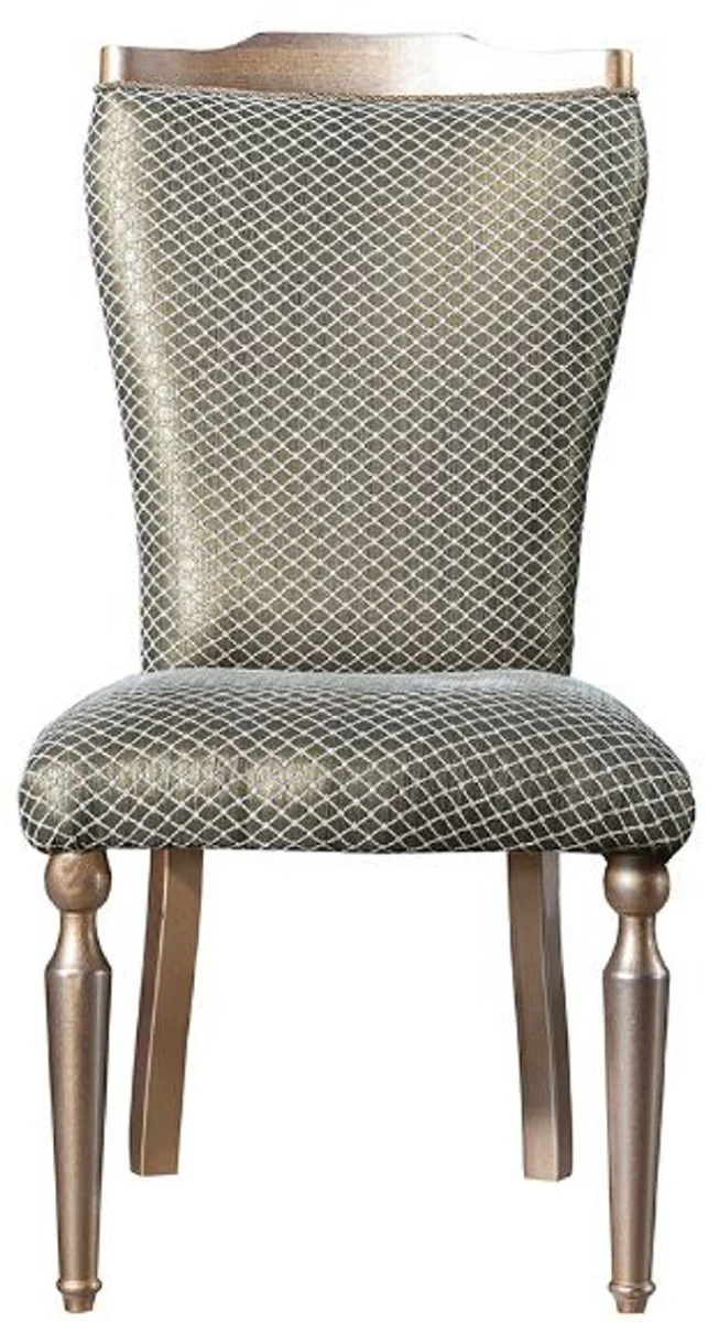 Luxury Baroque Dining Chair Green / Silver / Copper / Gold - Handmade Solid Wood Kitchen Chair - Dining Room Furniture in Baroque Style