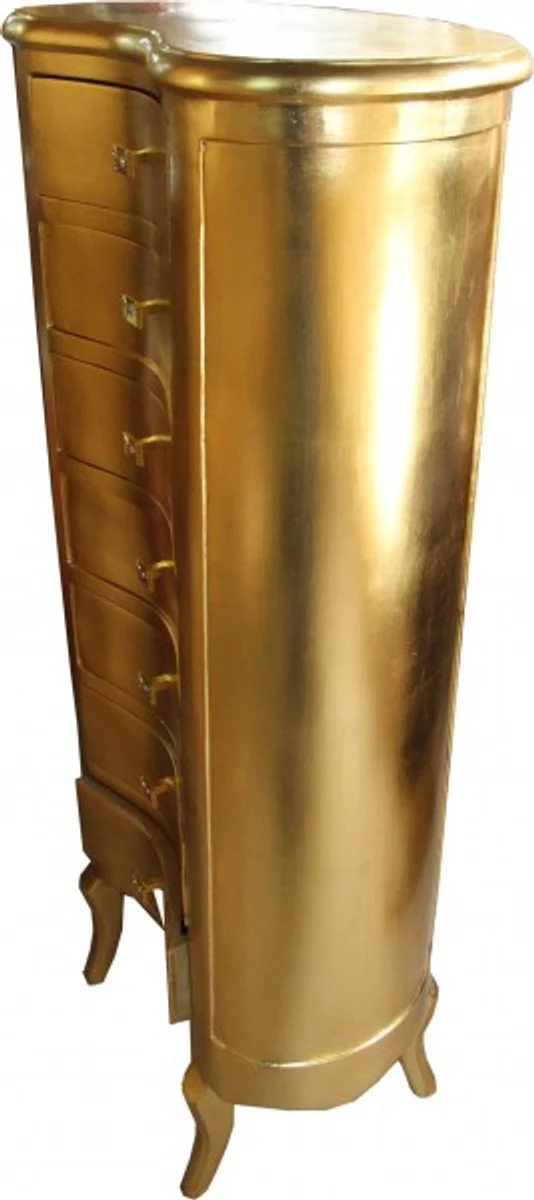 Baroque chest of drawers gold with 7 drawers oval - antique style