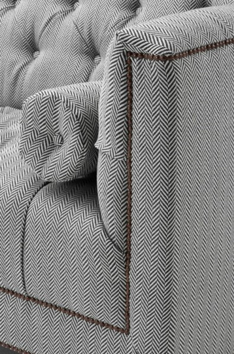 Luxury sofa cube herringbone pattern gray - 3 seater - hotel furnishings
