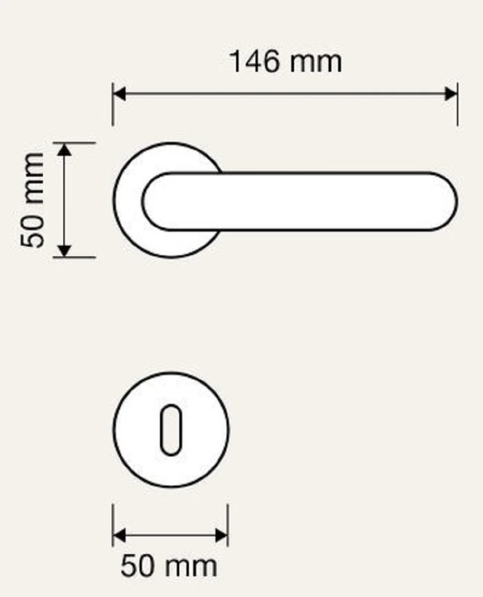 Art Nouveau door handle set French gold 14.6 x H. 5 cm - Baroque & Art Nouveau door handles in a classic design