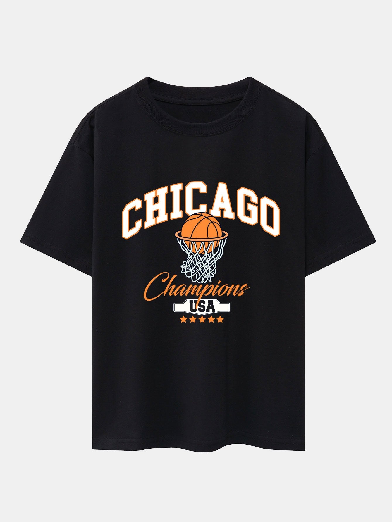 Chicago Basketball Print Oversize T-Shirt
