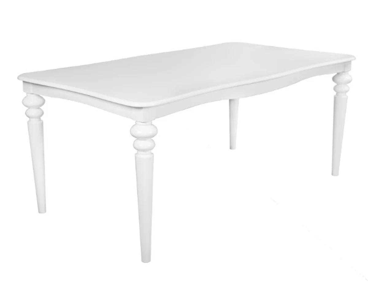 Baroque dining table white extendable 180 - 230 cm - table
