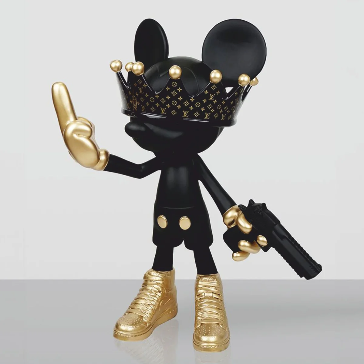 Decorative sculpture black / gold H. 120 cm - living room & garden figure