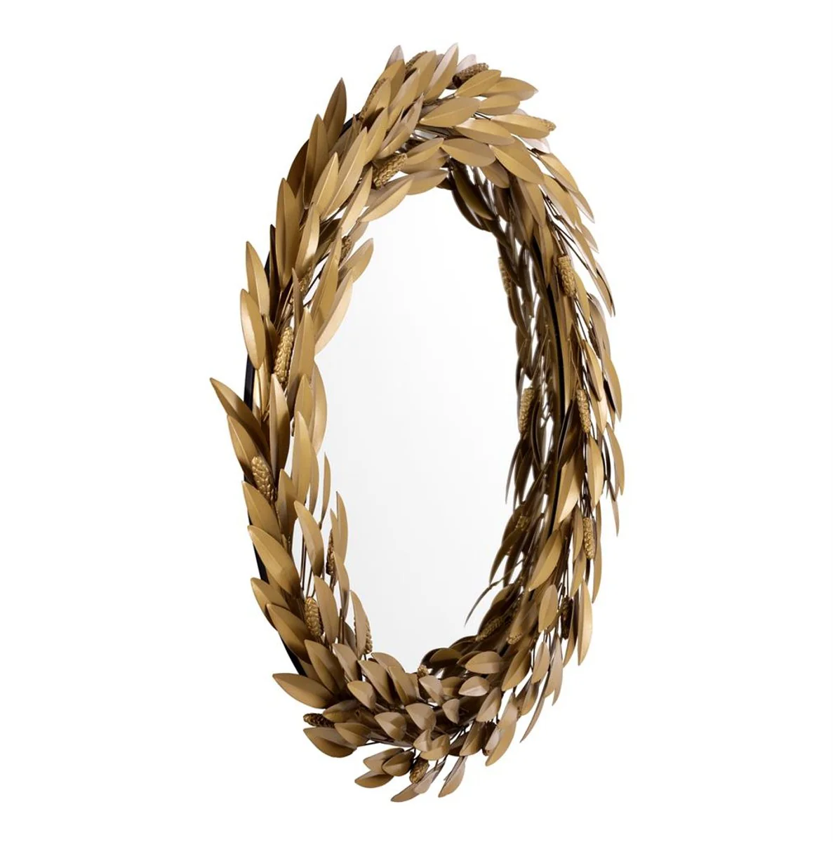 Luxury mirror in antique gold Ø 86 cm - luxury living room mirror