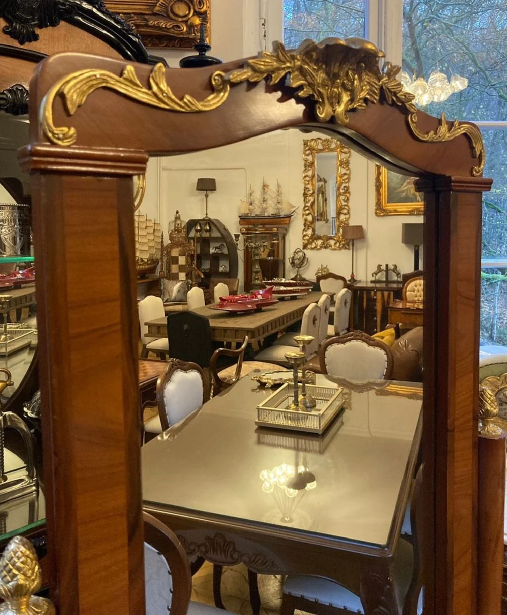 Baroque standing mirror brown / gold - swiveling solid wood mirror in baroque style - bedroom mirror - hotel mirror - bedroom furniture - baroque furniture - noble & magnificent
