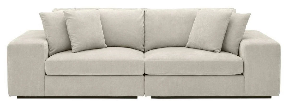 Luxury living room sofa with cushions sand color / black 280 x 120 x H. 90 cm - luxury quality