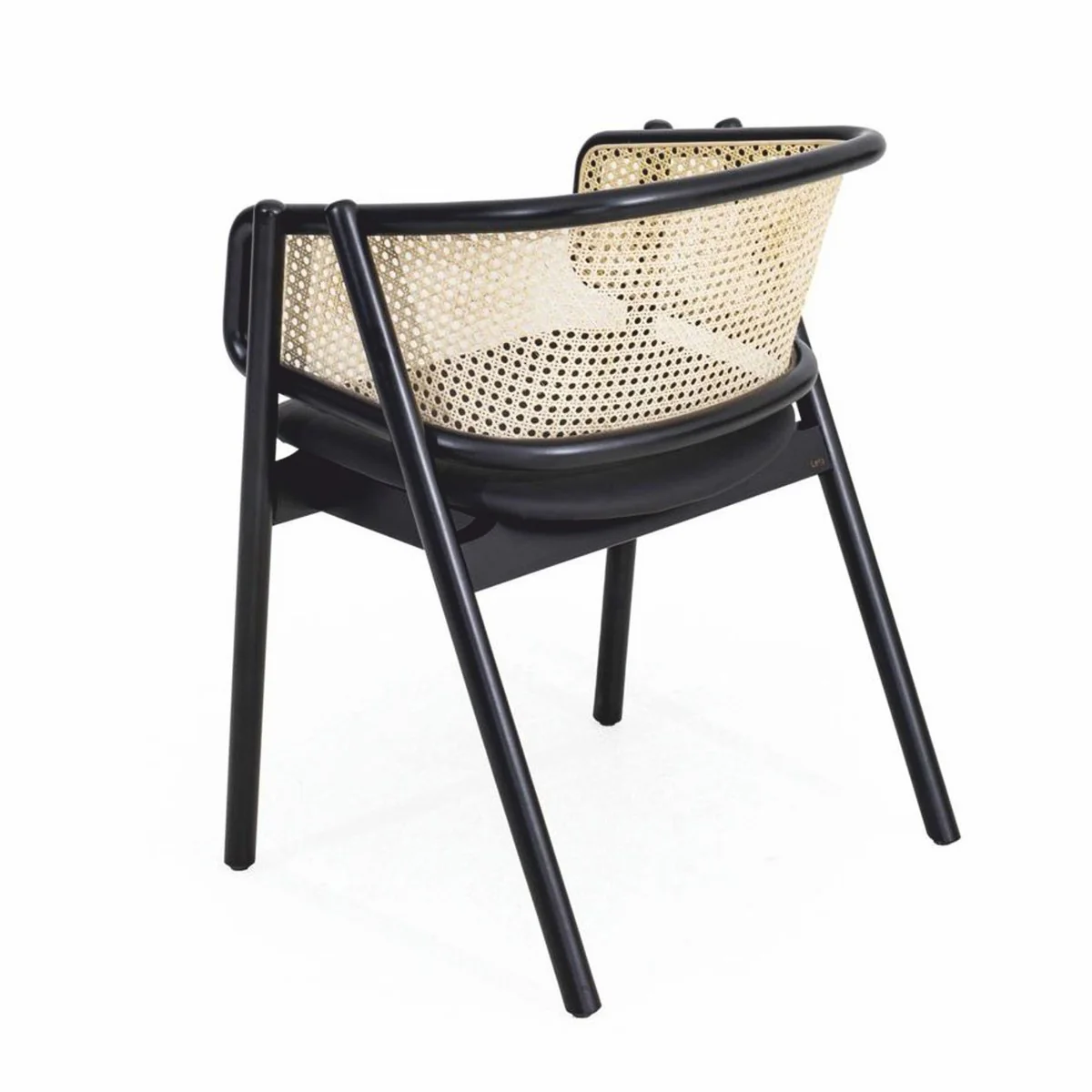 Luxury dining room chair with armrests black / natural color - dining room furniture