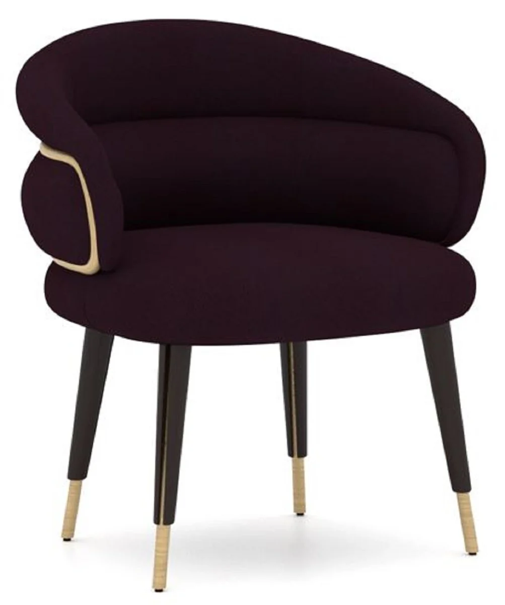 Luxury dining room chair set of 8 purple / black / beige - kitchen chairs with armrests - dining room furniture - restaurant furniture - hotel furniture - luxury furniture