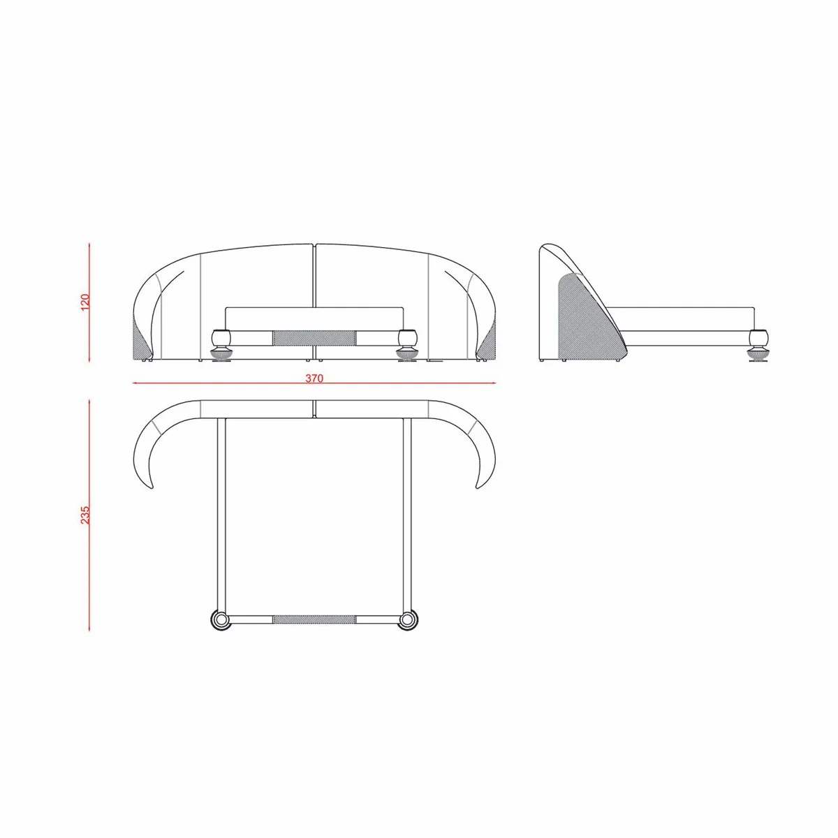 Luxury Double Bed Gray / Gold - Hotel & Bedroom Furniture