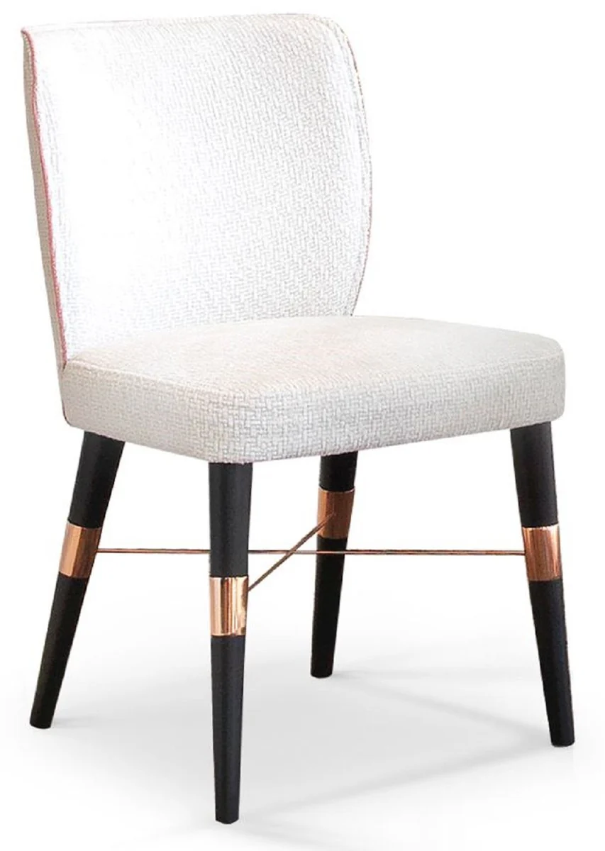 Luxury dining room chair set of 8 white / black / copper 50 x 54 x H. 83 cm - dining room furniture - restaurant furniture - hotel furniture - luxury furniture - luxury collection