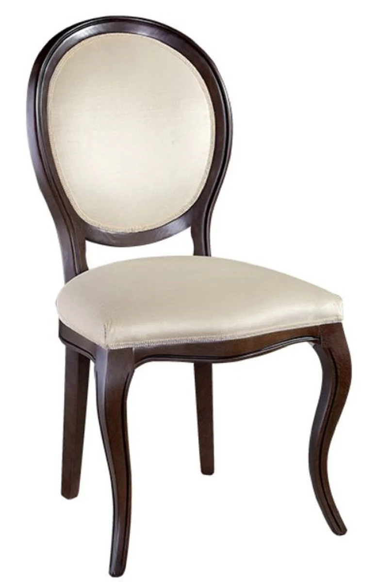 Luxury Art Nouveau dining room set dark brown / cream 51 x 44 x H. 99 cm - 4 dining room chairs - dining room furniture