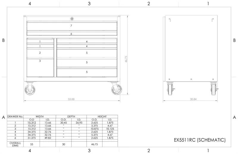 Extreme Tools 55" 11-Drawer Professional Roller Cabinet mit Edelstahl Top