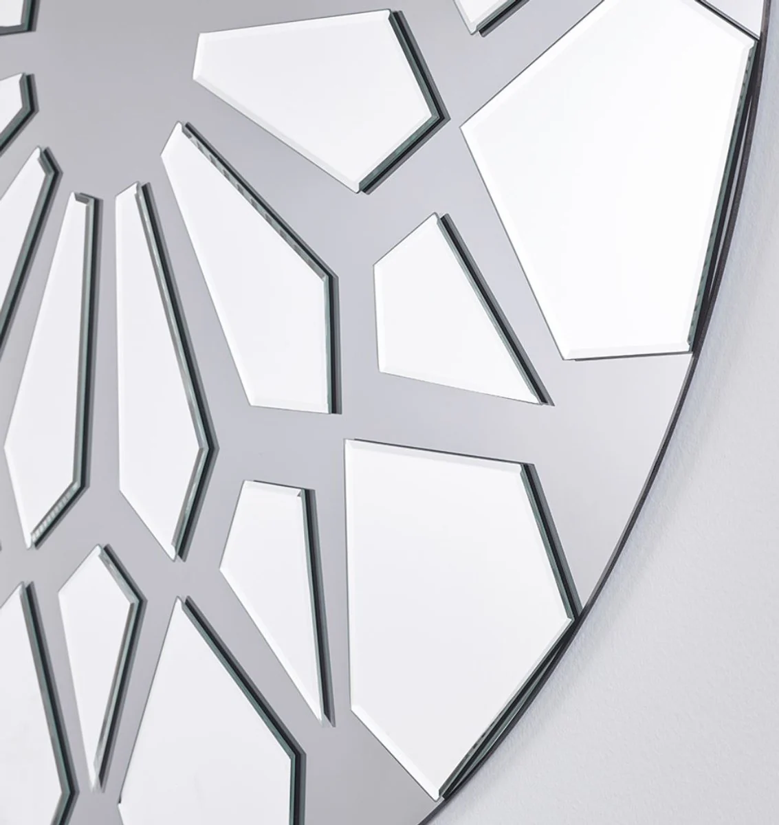 Designer wall mirror gray Ø 100 cm - modern design mirror - cloakroom mirror - living room mirror - luxury collection