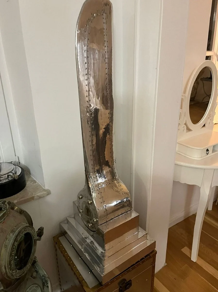 Luxury aluminum decorative airplane wings silver 43 x 33 x H. 114 cm - living room decoration - aluminum decorative accessories