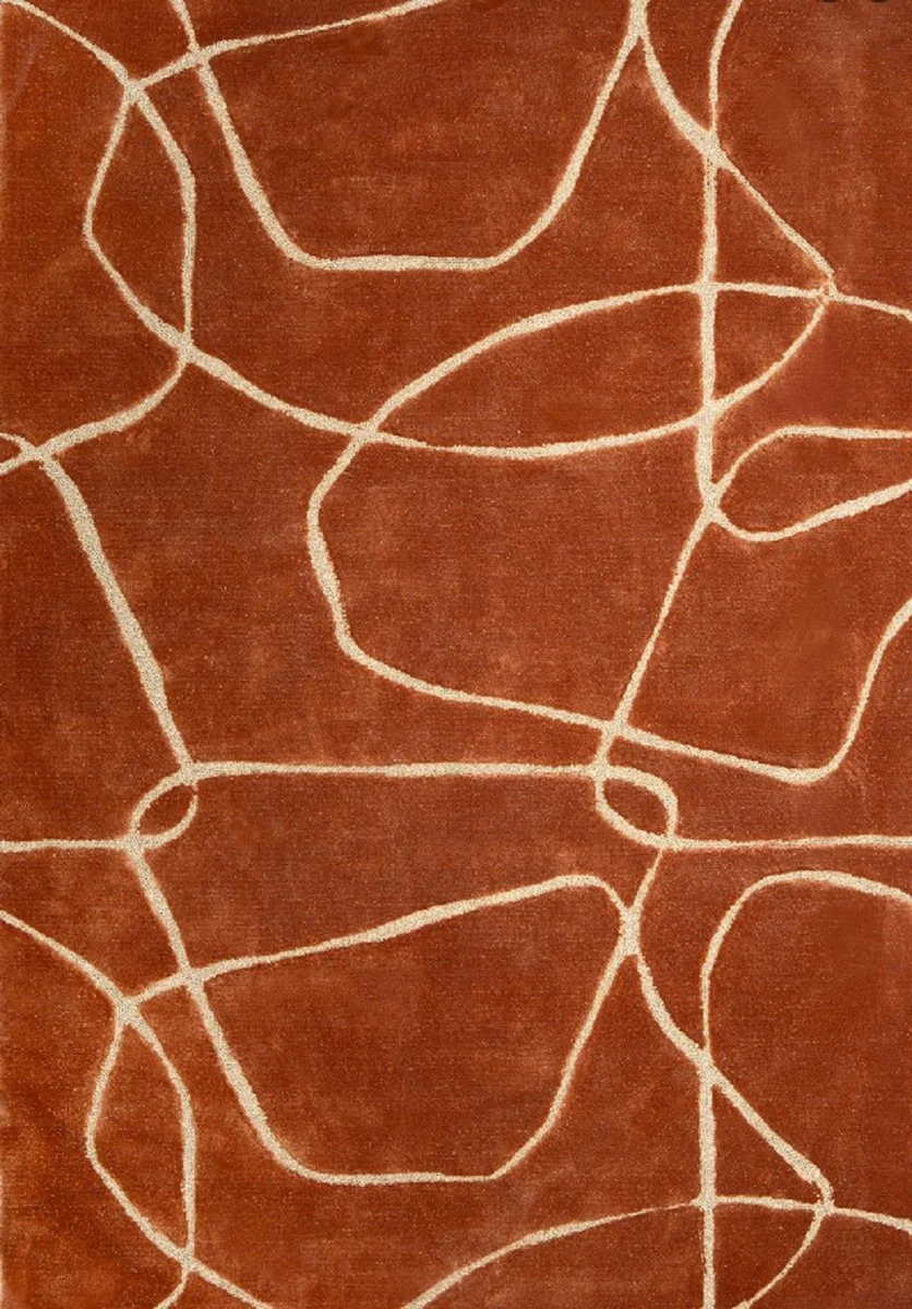 Luxury carpet brown / cream 160 x 230 cm - Rectangular living room carpet - Modern bedroom carpet - Luxury interior - Luxury quality