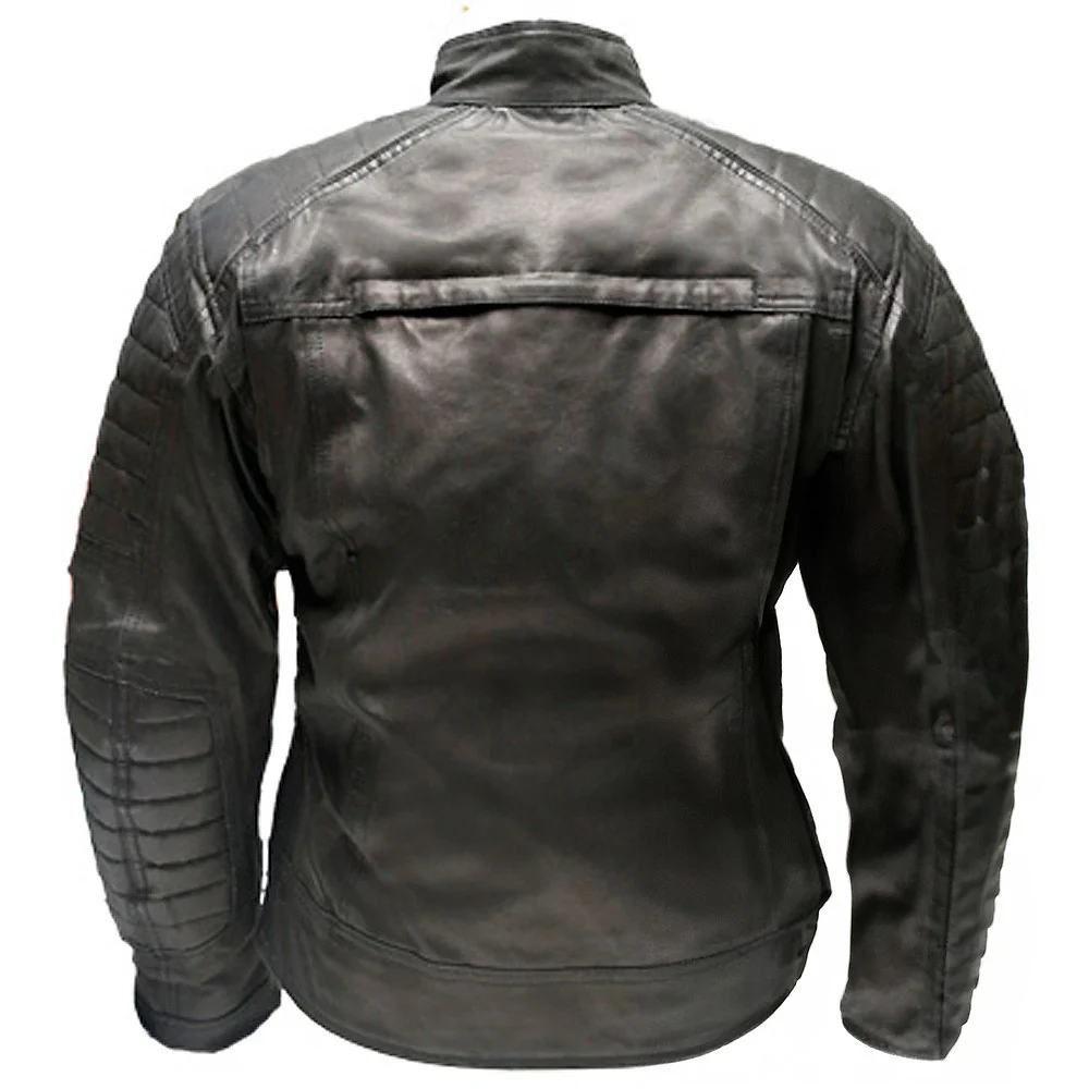 CHAQUETA CAFE RACER OUT KELVA LADY (WAXED COTTON) NEGRO