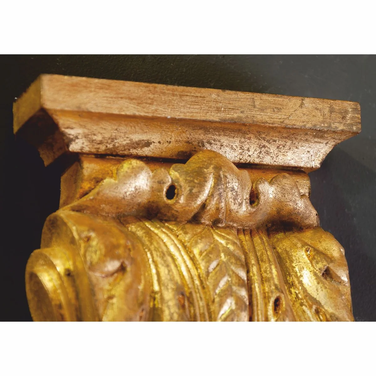 Luxus Barock Wandkonsole Antik Gold H. 47 cm - Made in Italy