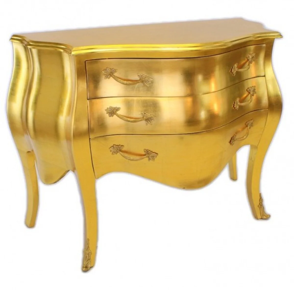Baroque chest of drawers gold 120 cm - handmade from solid wood