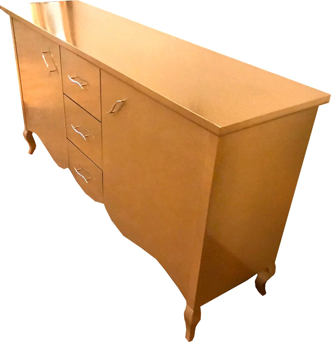 Baroque chest of drawers with 2 doors and 3 drawers gold 160 x 45 x H. 87 cm - Modern Baroque sideboard - Baroque living room furniture