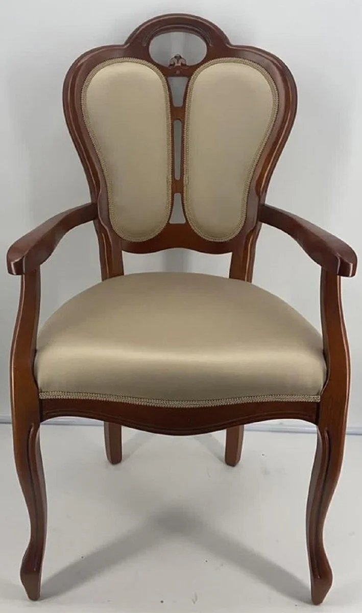 Luxury Art Nouveau dining chair set of 4 gold / brown 57 x 43 x H. 105 cm - Padded solid wood chairs with armrests - Art Nouveau dining room furniture