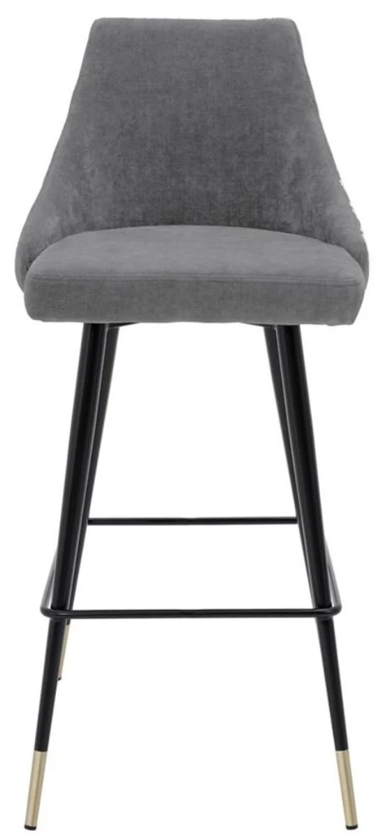 Luxury bar chair gray / black 47 x 52 x H. 101 cm - luxury bar furniture