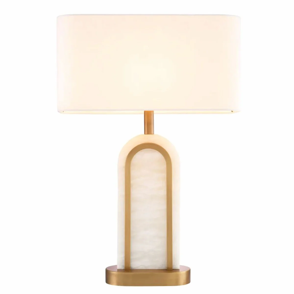 Luxury table lamp antique brass / alabaster / white H. 67 cm - Luxury Lights
