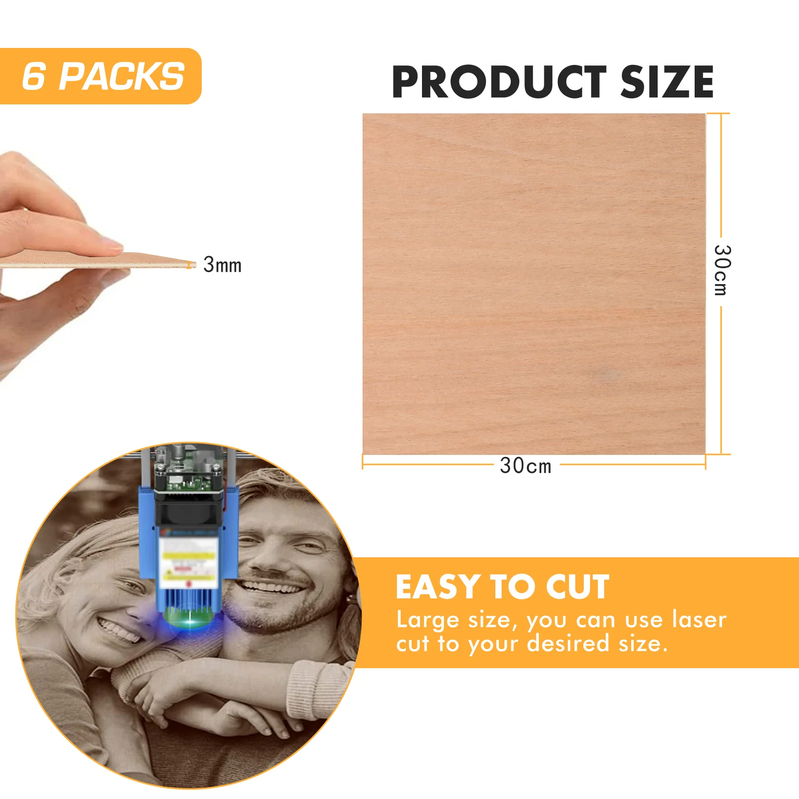 3mm Rote Buche Sperrholz (6pcs)