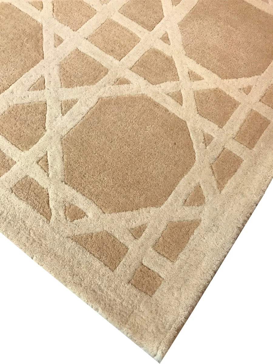 Luxury carpet from New Zealand wool beige / cream 170 x 240 cm - hand-tufted living room carpet