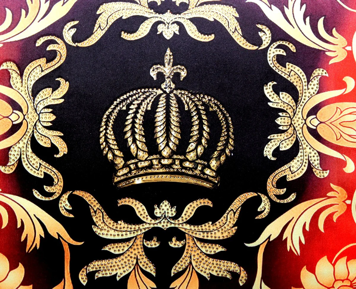 Huge XXL luxury baroque cushion Pompöös by Harald Glööckler 80 x 80 cm with sparkling rhinestones